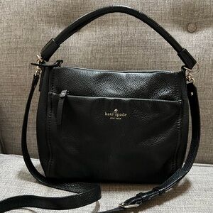 Kate Spade Cobble Hill Little Curtis Genuine Leather Black Satchel Crossbody Bag
